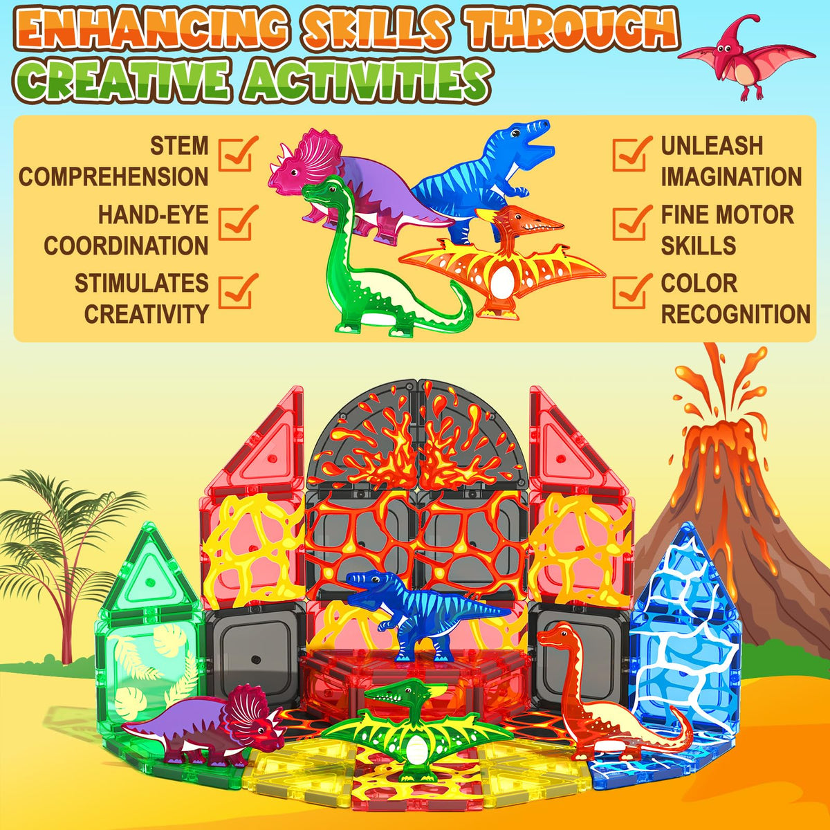 Coodoo Gift-ready dinosaur tiles ideal for birthdays and holidays.