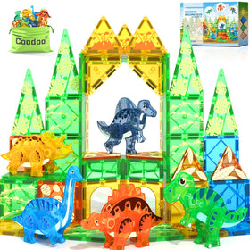 Coodoo Dinosaur Tiles featuring a T-Rex for imaginative STEM play