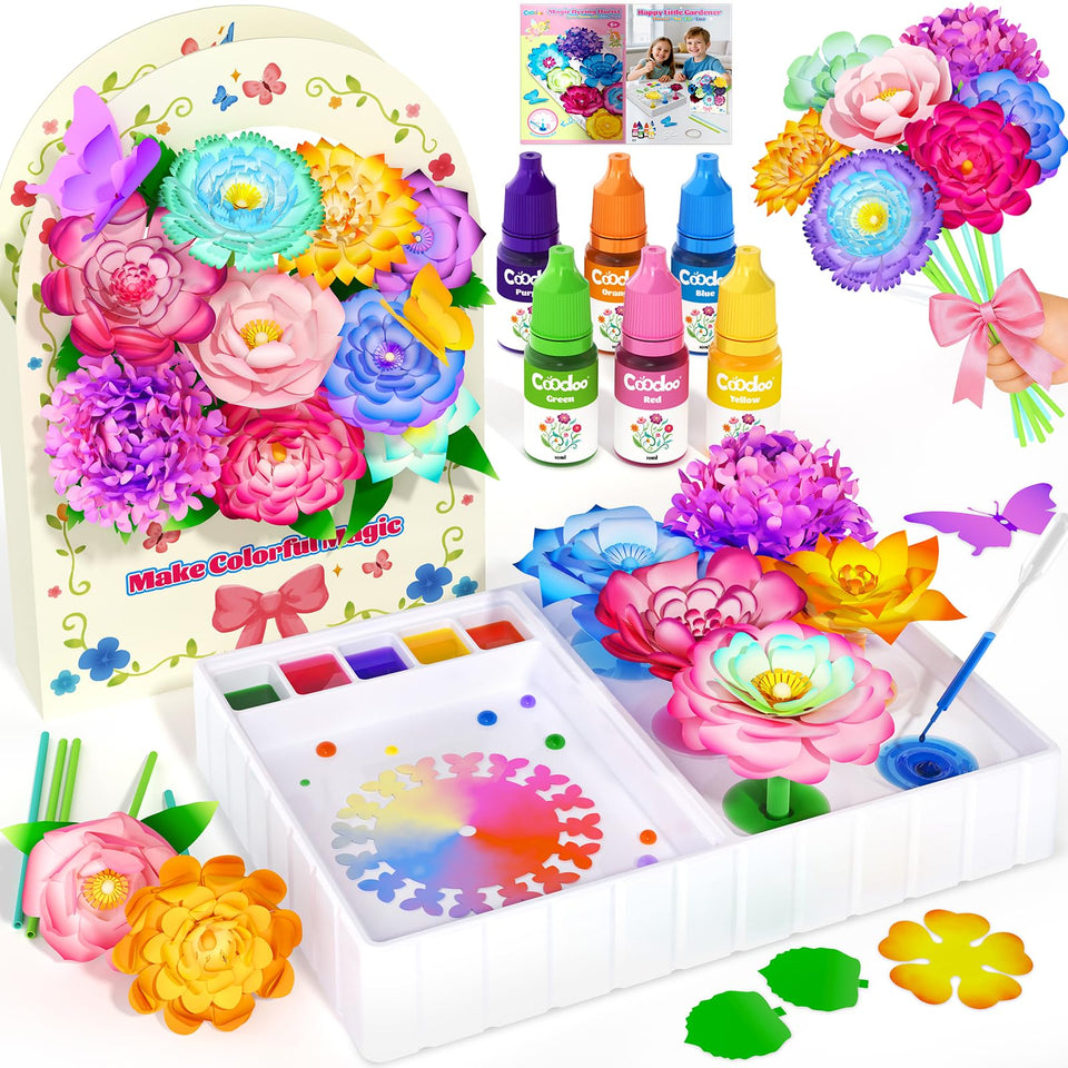 Coodoo DIY flower craft kit bouquet image for kids, sparking creativity and safe learning.