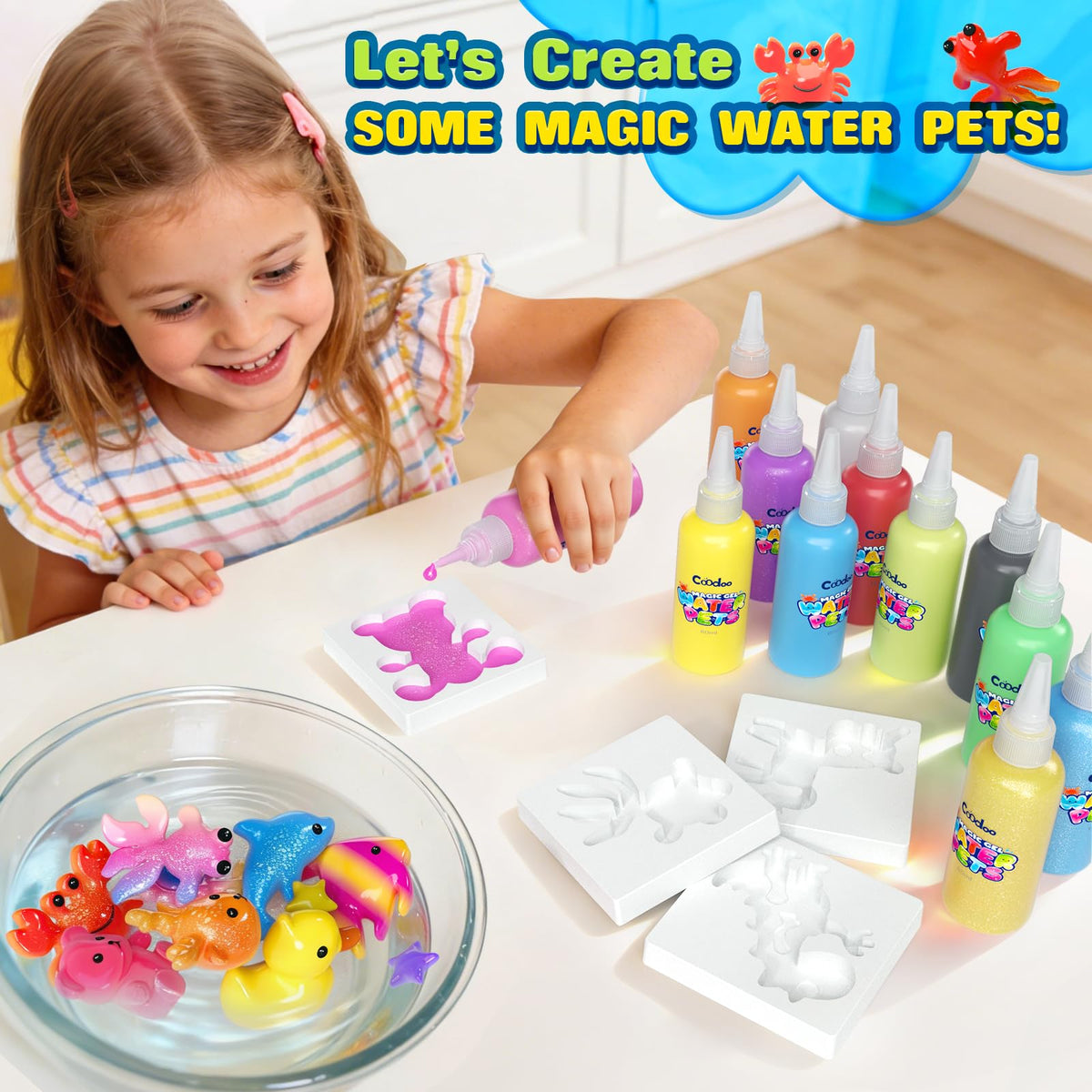 Glow and sparkle gels from Coodoo kit for magical crafting moments.