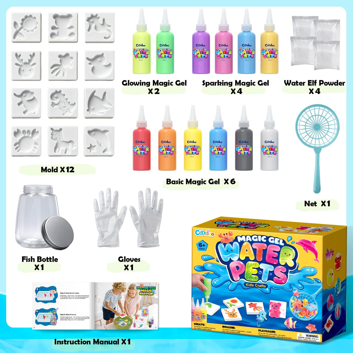 Kids enjoy arts and crafts time with the Coodoo Water Elf Kit.