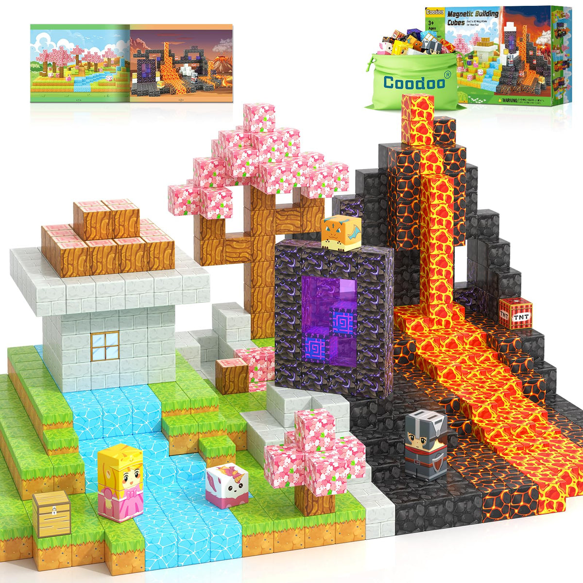 Coodoo Magnetic Blocks 84-piece portal world setup encourages imaginative play