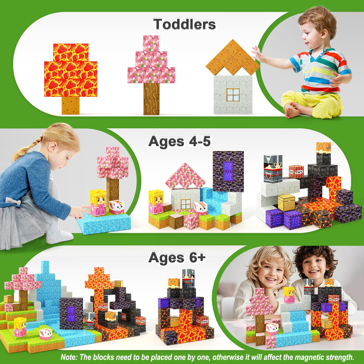 Coodoo blocks with eight magnets per cube increase stability during open-ended construction