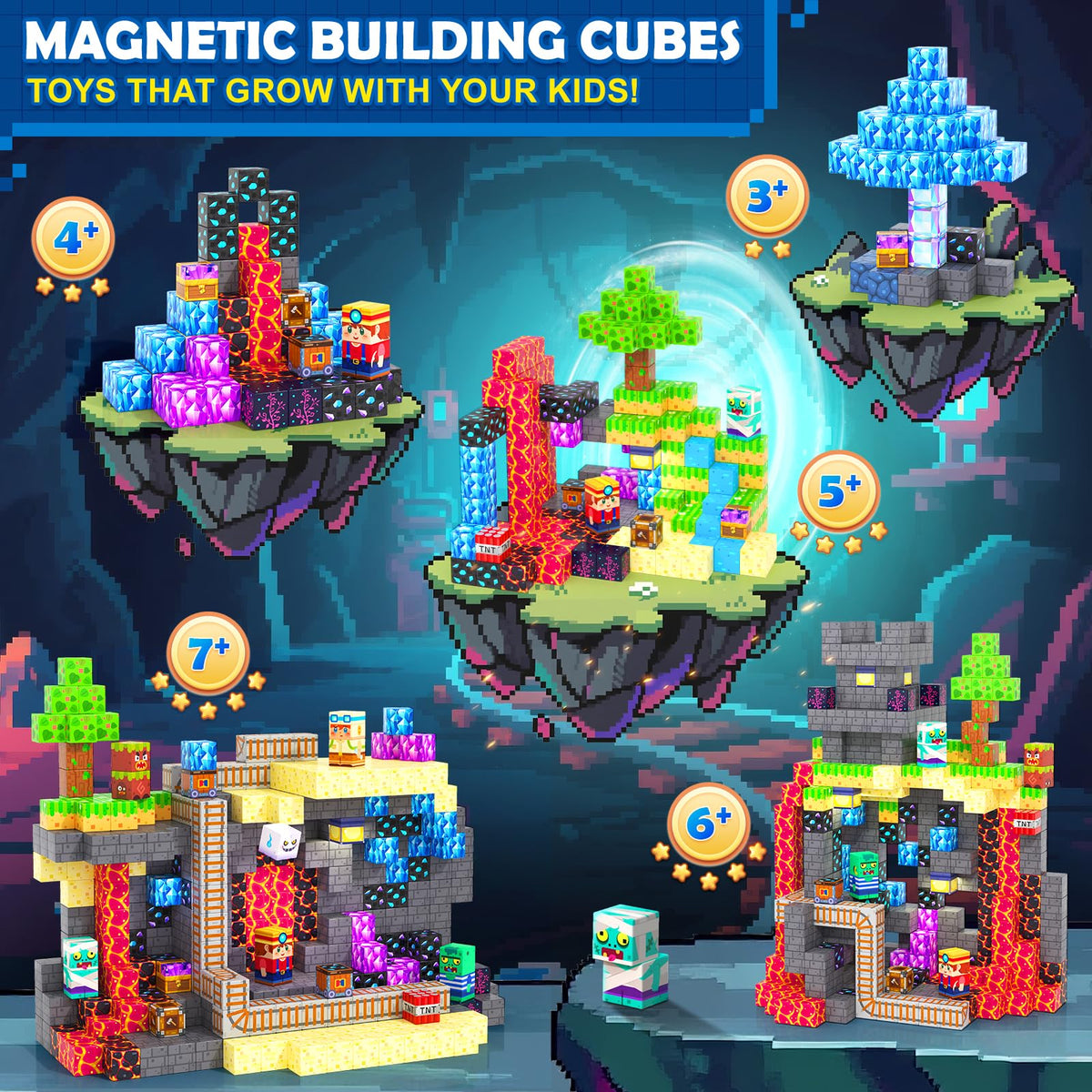 Coodoo Magnetic Blocks with premium ABS plastic for durable building