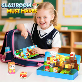 Bright colors and magnets support fine motor and sensory exploration with Coodoo blocks