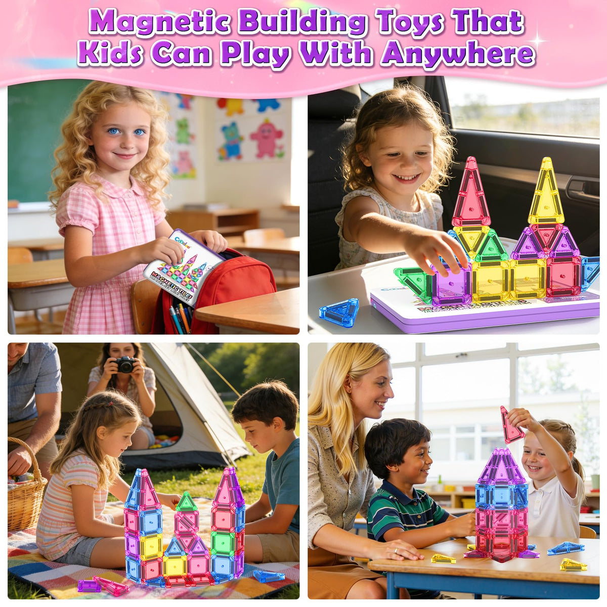 Coodoo tiles promote fine motor skills and imaginative play during sessions.