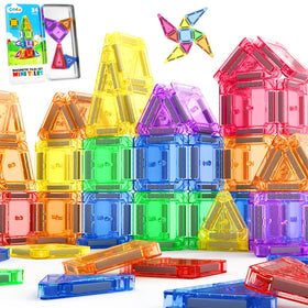 Coodoo magnetic tiles mini in pencil-case tin for on-the-go creativity.