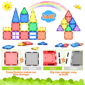 Coodoo magnetic tiles in rainbow colors for vibrant, creative play