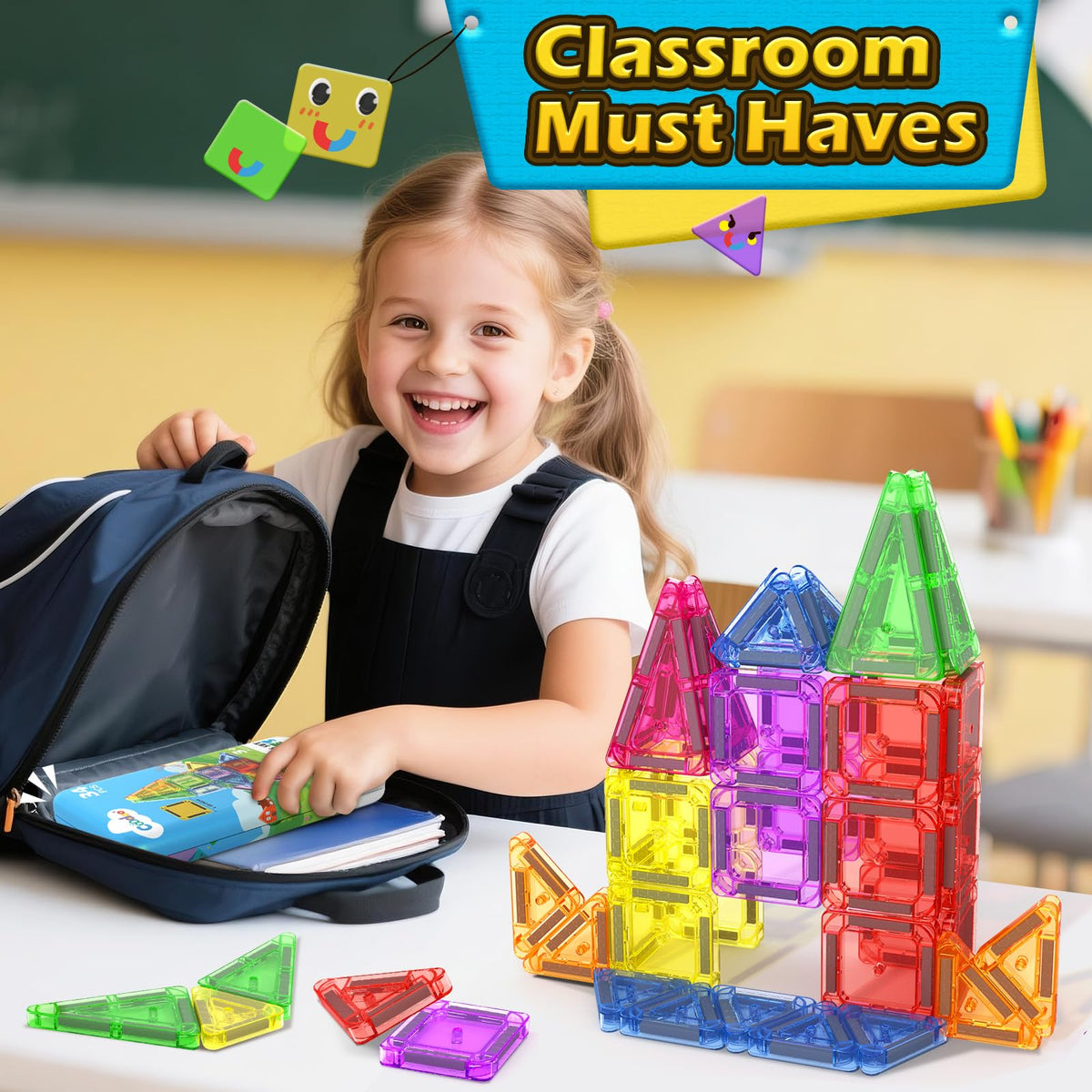 Coodoo mini tiles fit in backpacks for travel-friendly learning.