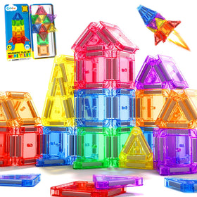 Coodoo magnetic tiles travel tin pack for screen-free on-the-go play.