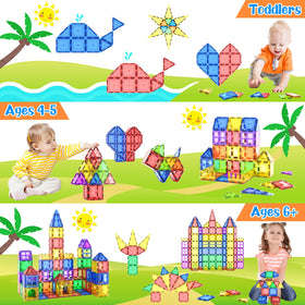 Coodoo magnetic tiles show a variety of shapes for open-ended construction