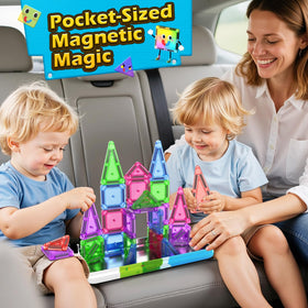 Coodoo magnetic tiles inspire imaginative builds with vibrant colors.