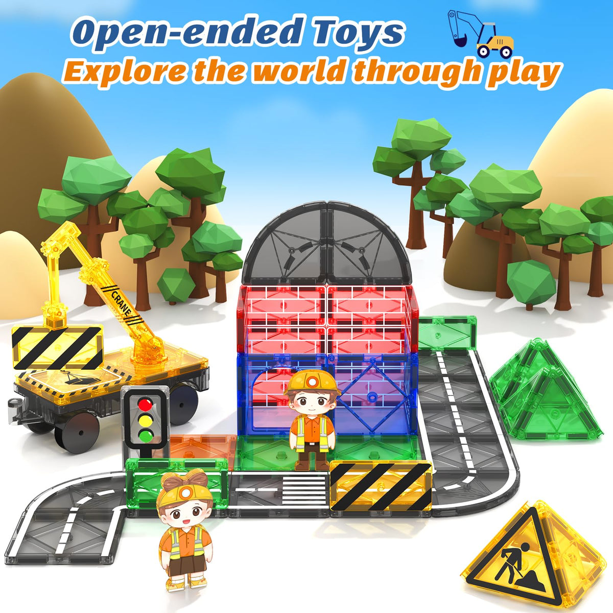 Coodoo safe and durable non-toxic magnetic tiles for hands-on exploration