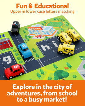 Coogam 26-letter cars set for letter matching and play.