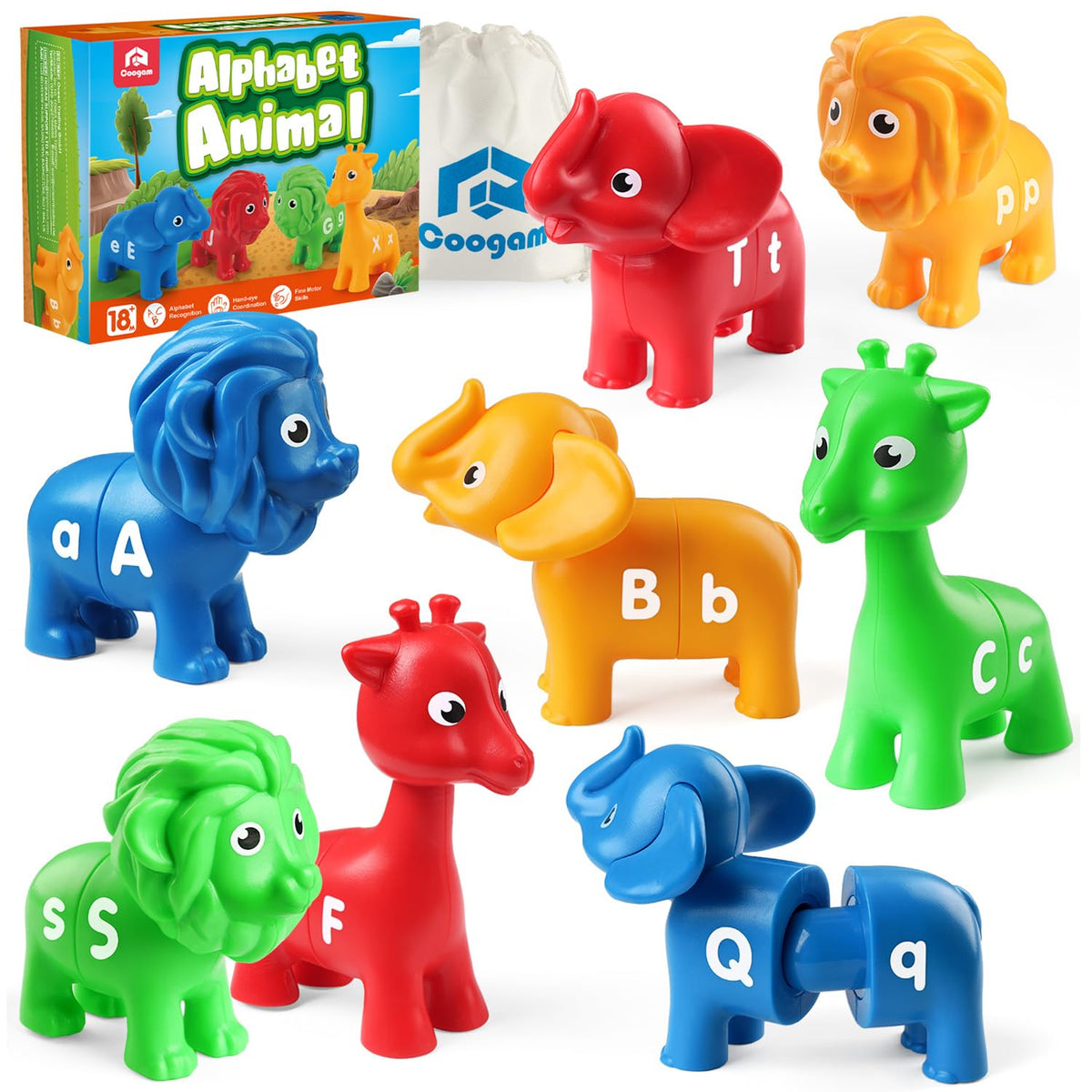 Coogam ABC letters animal pieces for hands-on matching and recognition