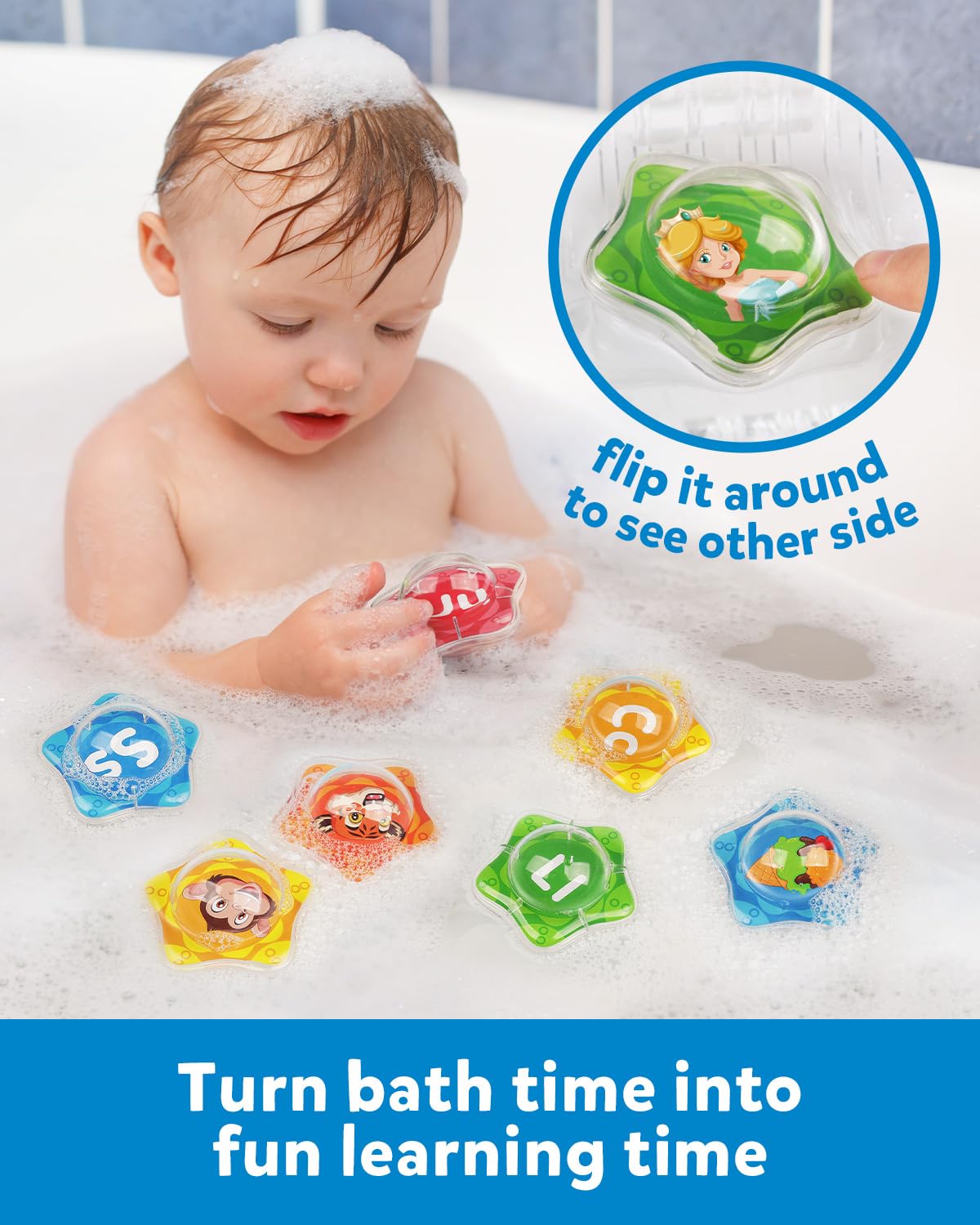 Coogam alphabet letters bath toys display colorful letters for early learning