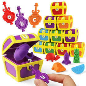 Coogam Alphabet Treasure Locks with keys for hands-on learning and motor skill use.