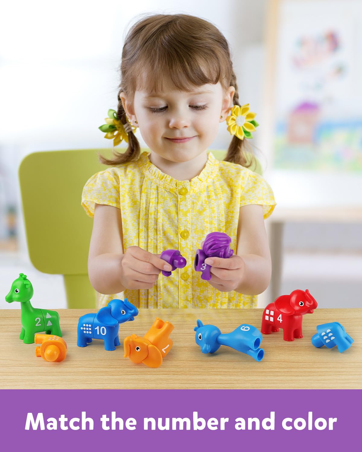Coogam elephant number matching set helps improve fine motor skills through simple pairing