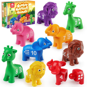 Coogam animal number matching lion with numbers and dots for early counting
