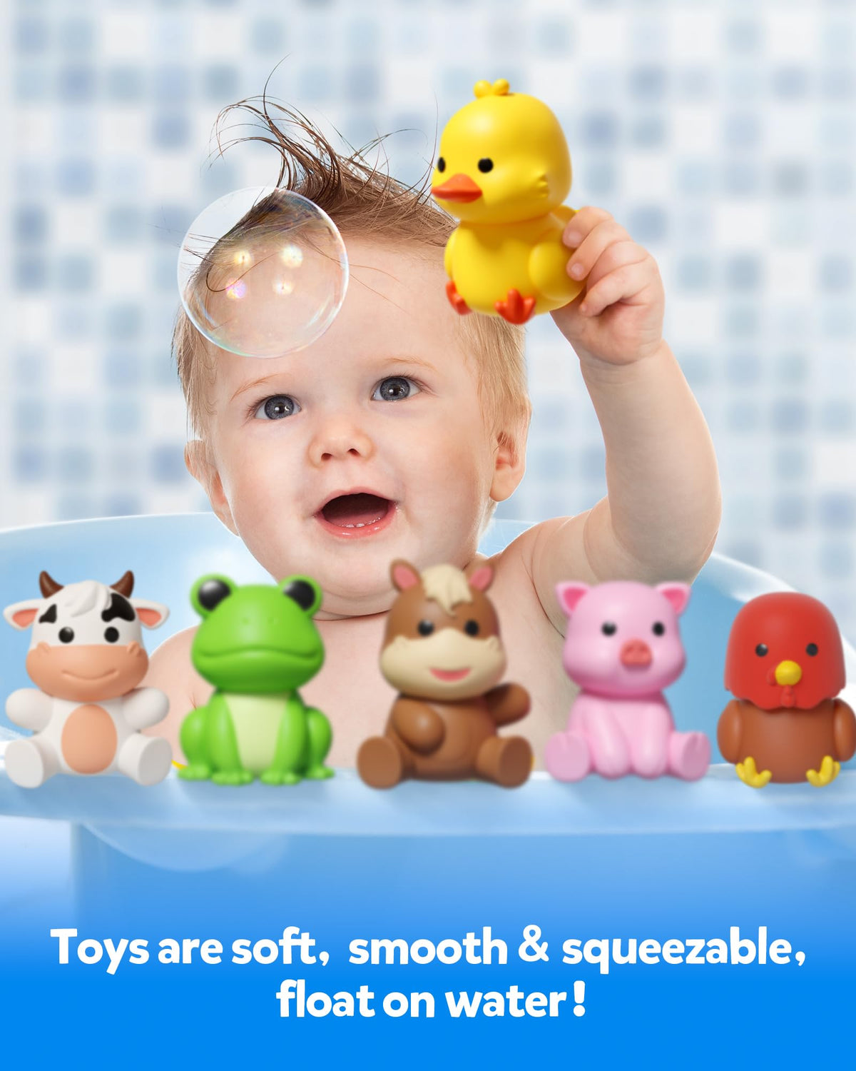Coogam bright colors farm animals emphasizing engaging shapes for imaginative play.