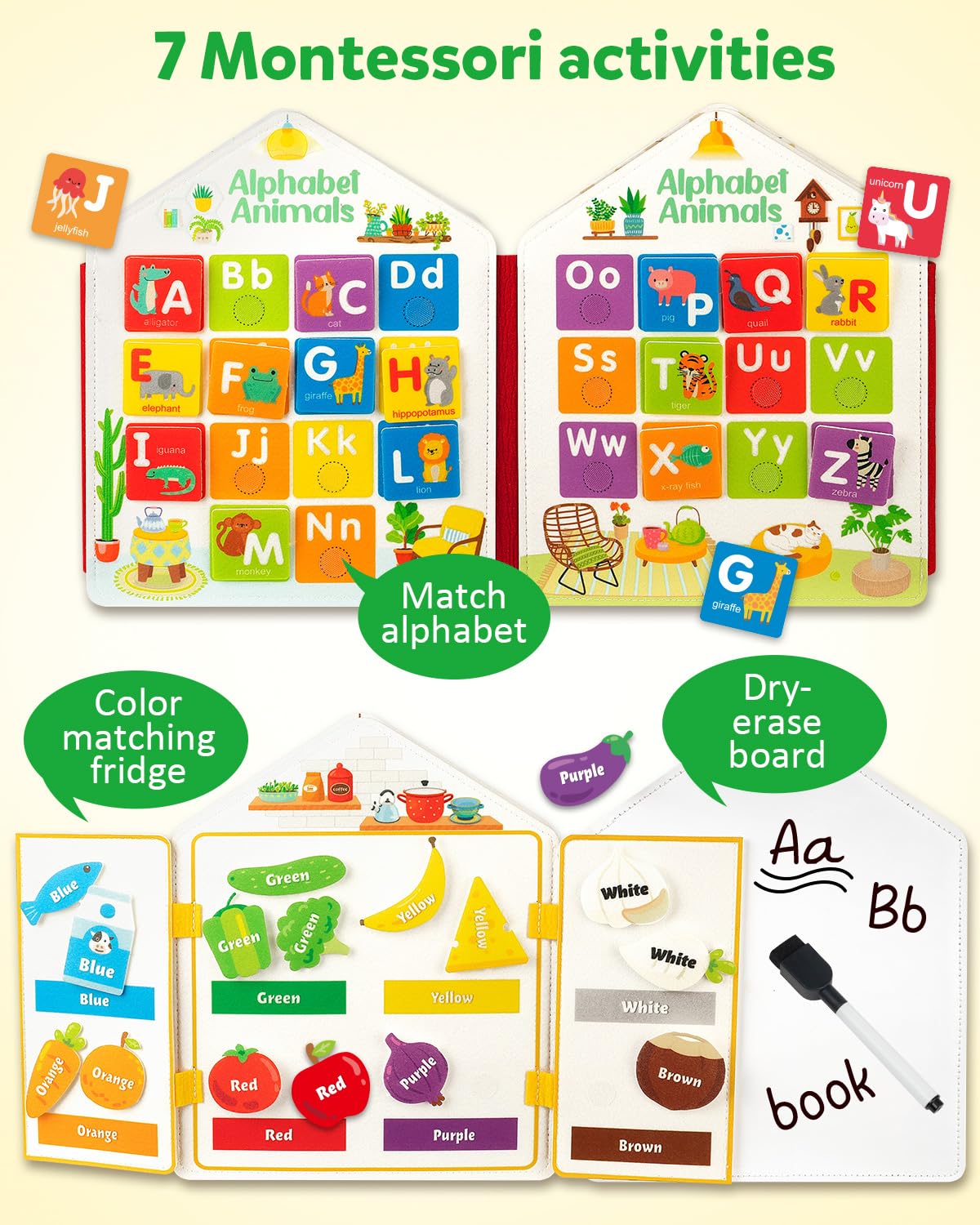 Coogam Busy Book dressing page builds fine motor skills through lacing and fastening