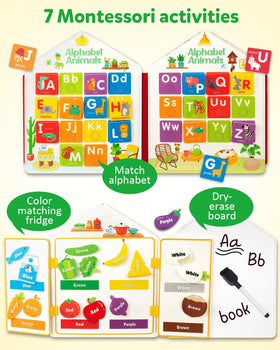 Coogam Busy Book dressing page builds fine motor skills through lacing and fastening