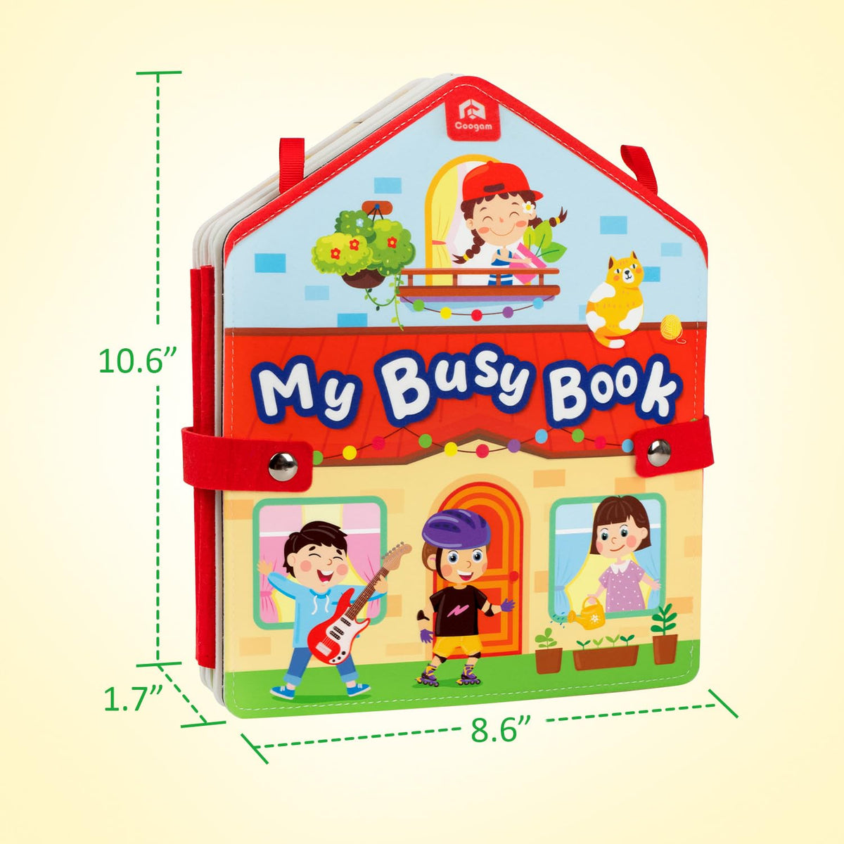 Coogam Busy Book travel-friendly design enables quiet play on trips