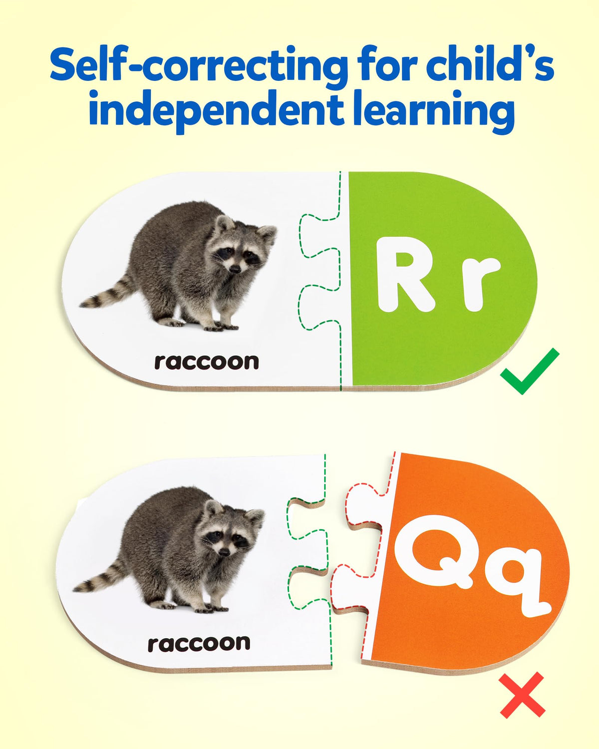Coogam colorful puzzle cards support hands-on learning and recognition.