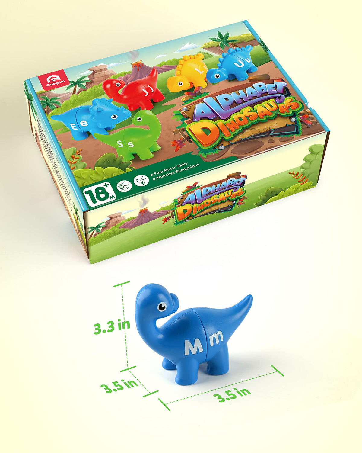 Coogam dinosaur alphabet set in classroom or home learning routines.