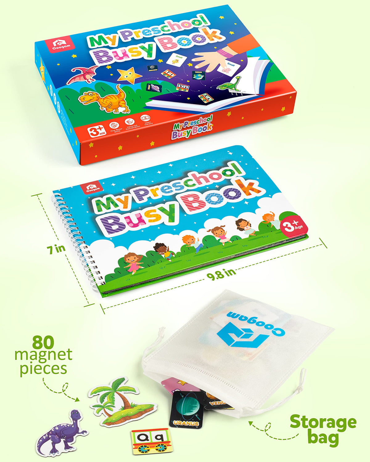 Coogam dinosaur and planet magnets spark imaginative play