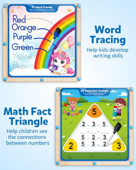 Coogam double-sided activity cards enhance number and alphabet learning.