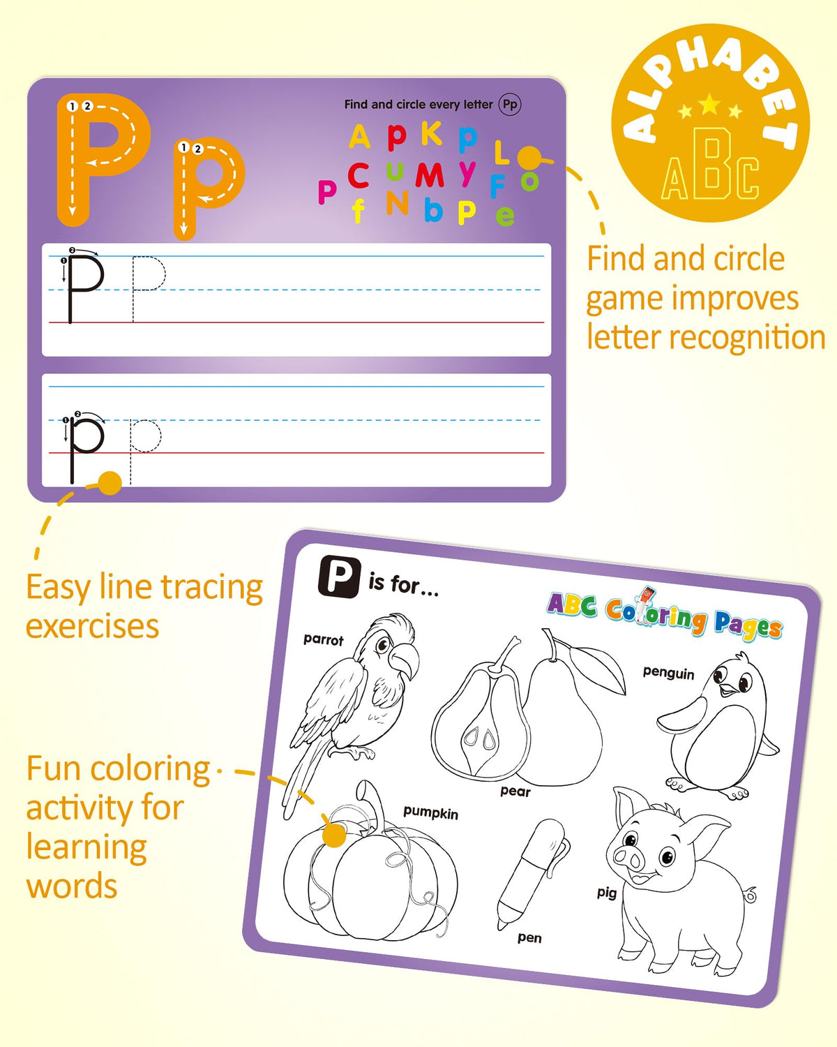 Coogam double-sided flashcards provide writing practice and coloring activity in one portable set