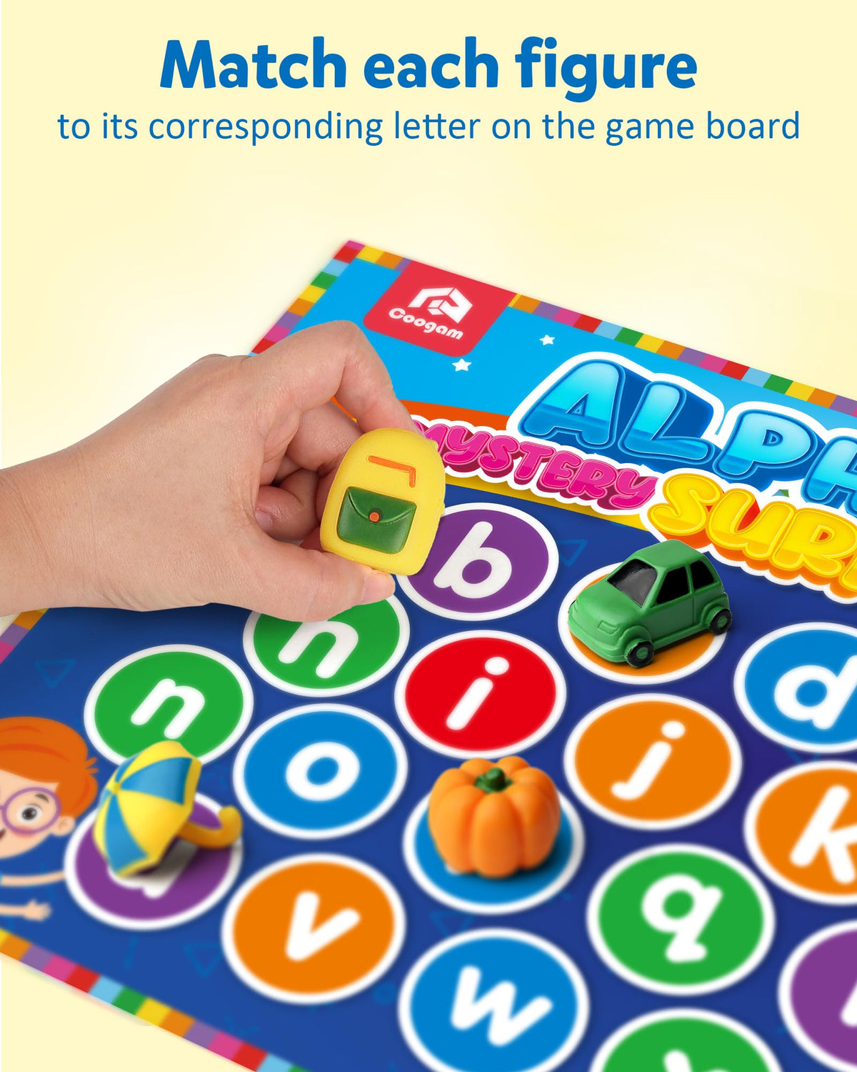 Coogam double-sided-letter-mat supports uppercase and lowercase practice for learners.