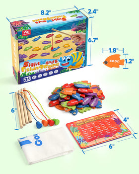 Coogam durable wooden fishing game for classroom or homeschooling.