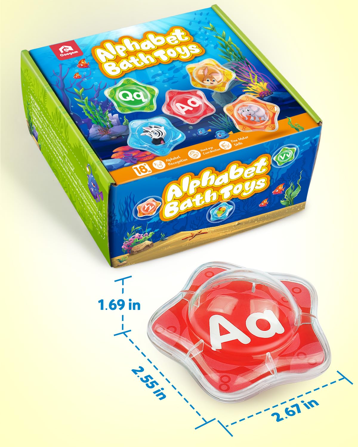 Coogam educational bath toys support playful letter learning