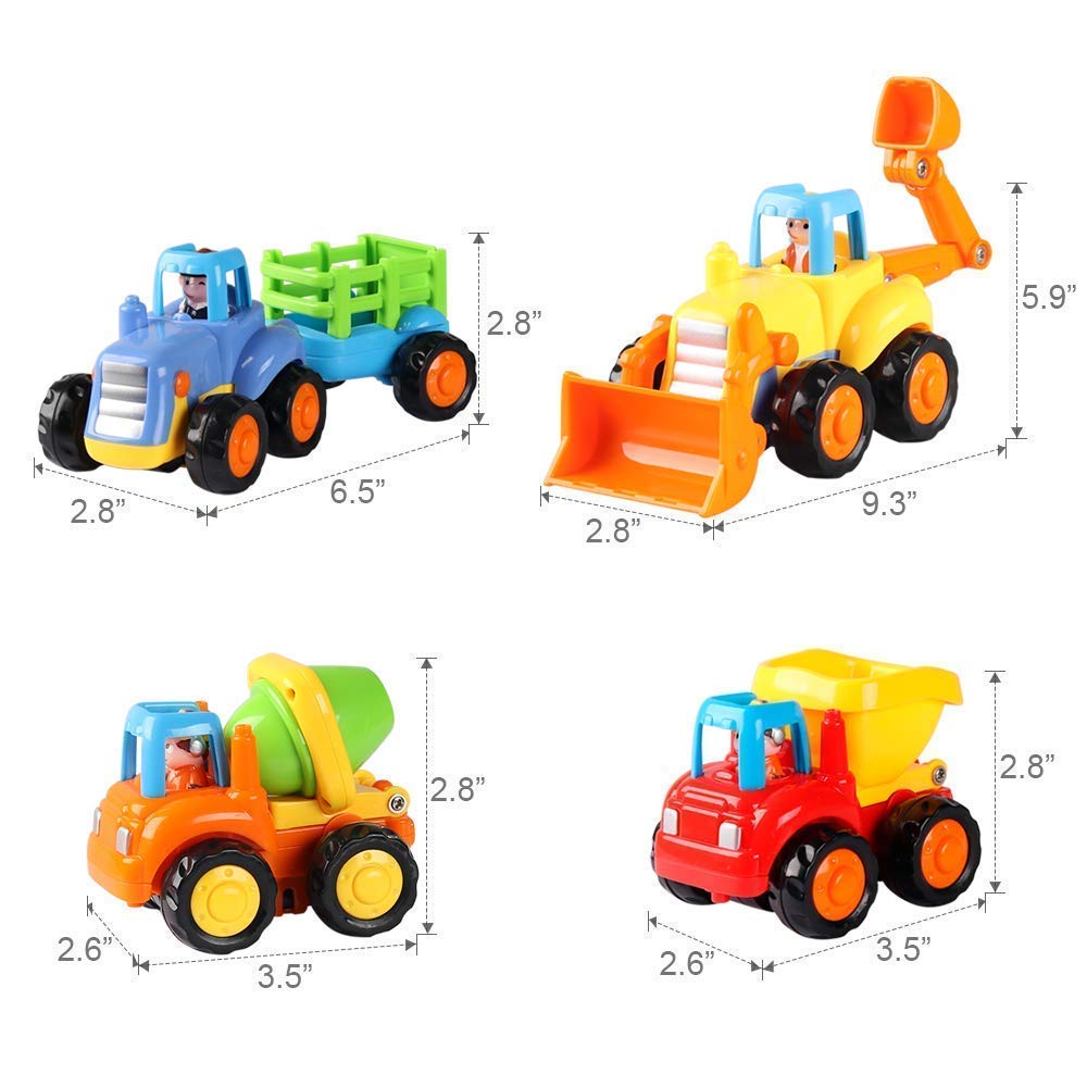 Coogam four-pack construction vehicles set excites kids with colorful play.
