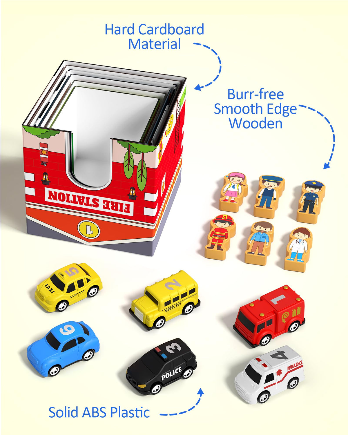 Coogam friction-powered cars offer kinetic play that boosts hand-eye coordination.