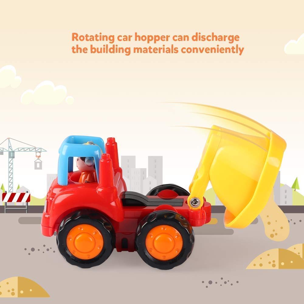 Coogam friction tractor with wagon provides smooth push-and-go action for kids.