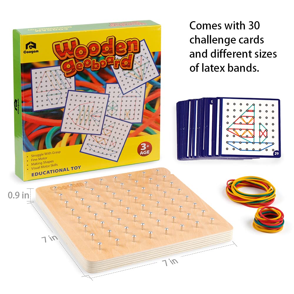 Coogam geoboard back side features circular pegs to ease band placement