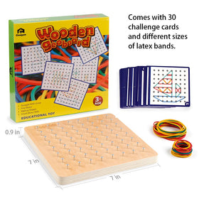 Coogam geoboard back side features circular pegs to ease band placement