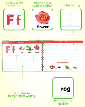 Coogam tracing pages show letters and numbers for engaging, repeatable handwriting practice.