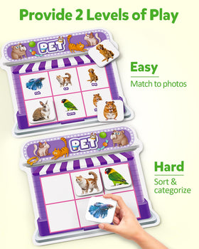 Coogam magnetic sorting grocery board front aids recognition of everyday items