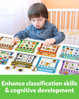 Coogam magnetic sorting pets board front introduces animals while developing fine motor skills