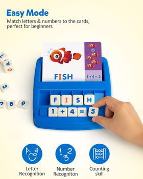 Coogam Matching Letter Game: activity cards encourage word building and basic math with visuals.