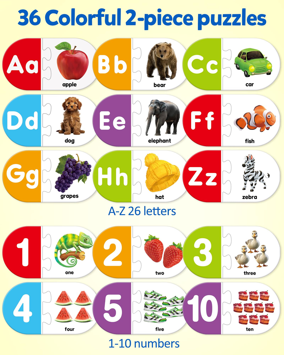 Coogam number matching cards help kids practice counting skills.