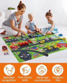Coogam Playmat measuring 39x35 inches for spacious learning play.