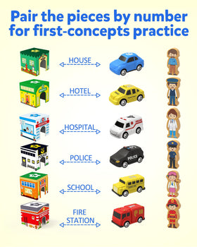 Coogam pull-back vehicles show imaginative play and motor skill development during retro car adventures.