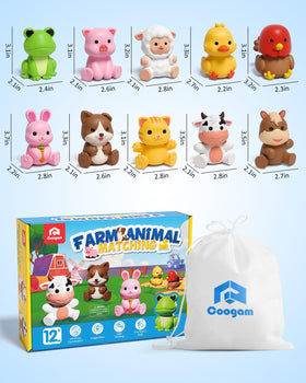 Coogam soft vinyl farm toy pieces designed for safe handling by little hands.