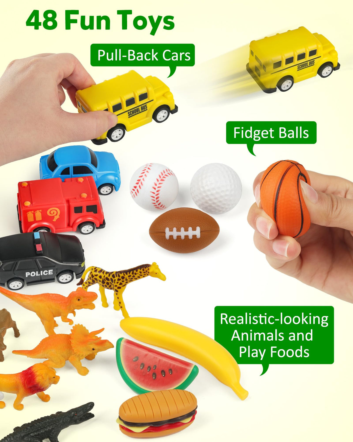 Coogam Sorting Toy pull-back vehicles for fine motor play