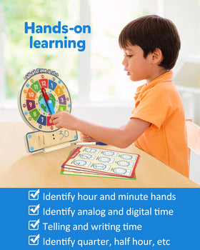 Coogam time flashcards double-sided support quick practice and clock-reading accuracy.